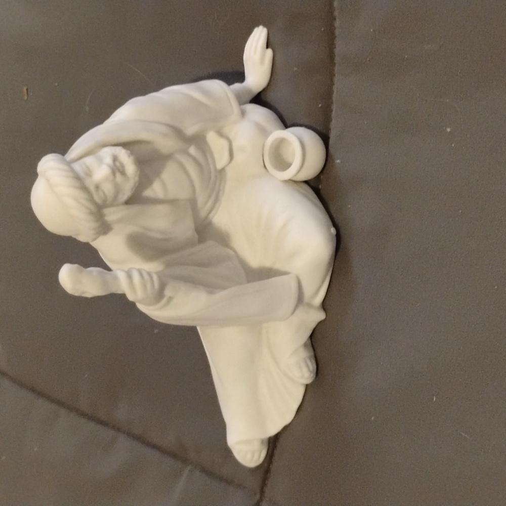 Vintage Avon White Ceramic Sculpture of a Seated Figure 1984